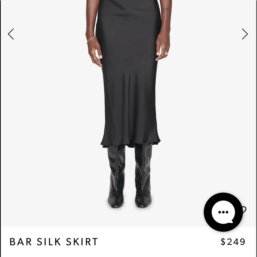 Anine Bing silk bar skirt